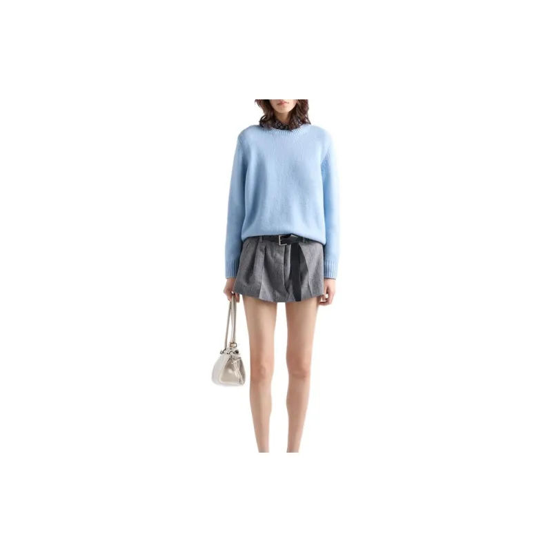 PRADA Long Sleeved Crewneck Knitted Jumper-1