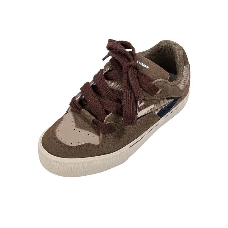 BOOM GUY POW Explosion Energy 100% Box Durable Lightweight And Breathable Low Top Skateboard Shoes Unisex Brown-3
