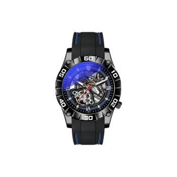 RENOVO Pioneer Collection Automatic Mechanical Movement Silicone Strap Watch Men's Watches Cut Out Dial