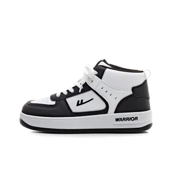 Warrior Warm And Wear Resistant High Top Skateboard Shoes Women's Black White