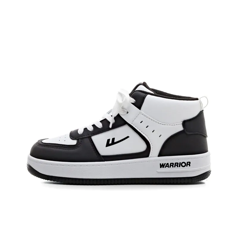 Warrior Warm And Wear Resistant High Top Skateboard Shoes Women's Black White-0