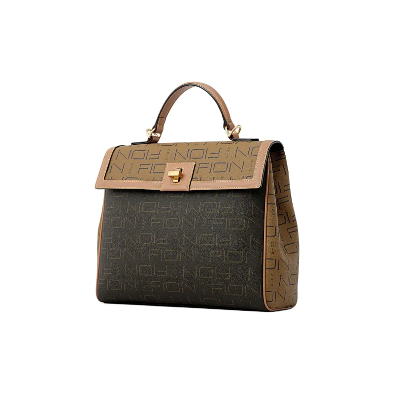 FION Artificial Leather One Shoulder Handbag Women's Camel/Coffee-1