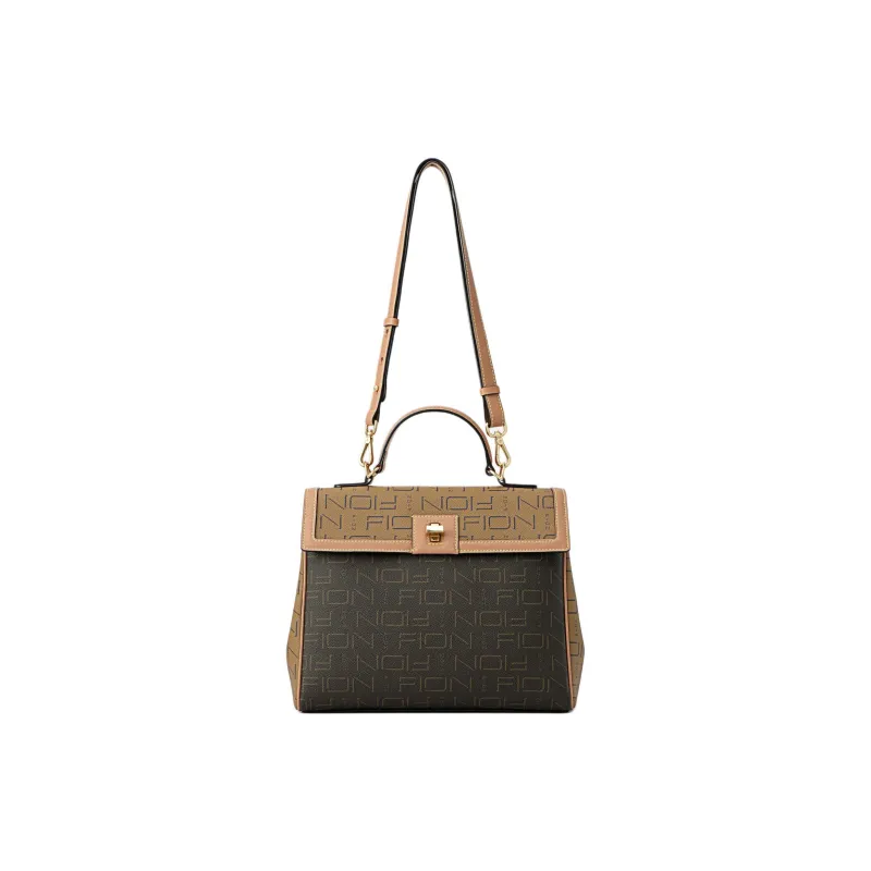 FION Artificial Leather One Shoulder Handbag Women's Camel/Coffee-4