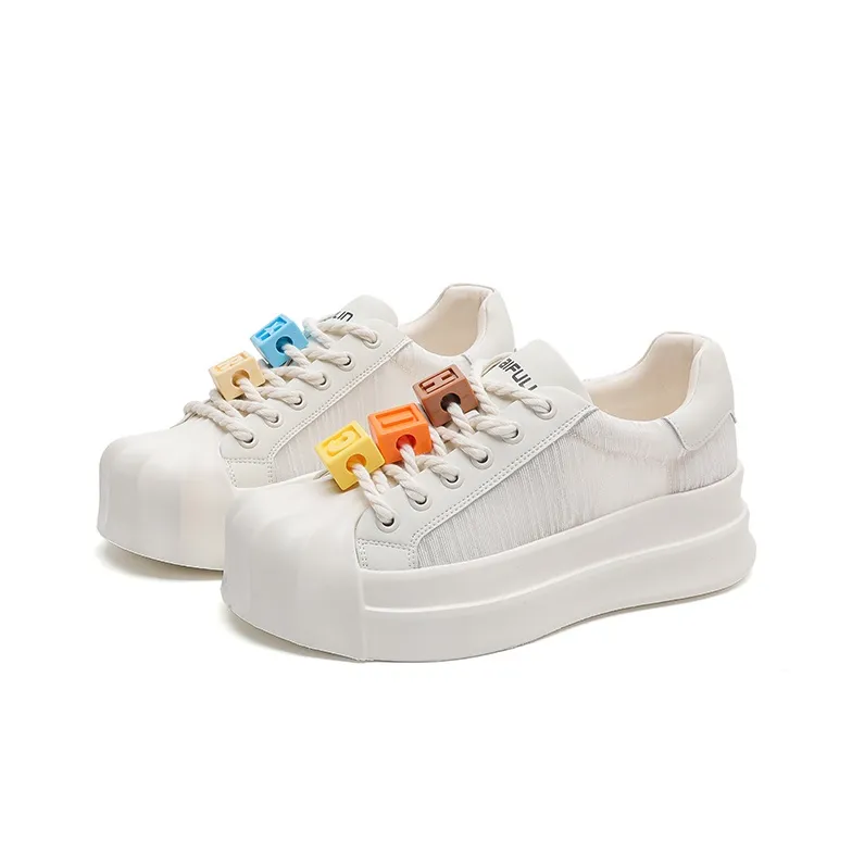AIFUlIn Evelyn Height Increasing Abrasion Resistant Lightweight Slip Resistant Mid Top Skateboard Shoes Women's-2