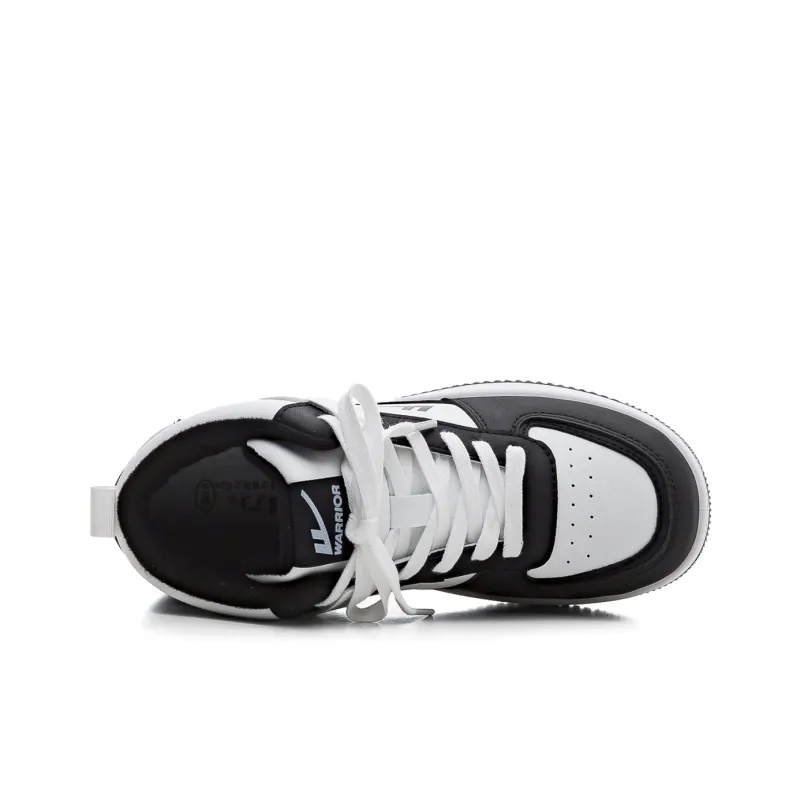 Warrior Warm And Wear Resistant High Top Skateboard Shoes Women's Black White-4