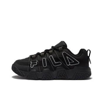 FILA FUSION BARRICADE Puffy Shoes Anti Slip Wear Resistant Low Top Vintage Basketball Shoes Men's Black