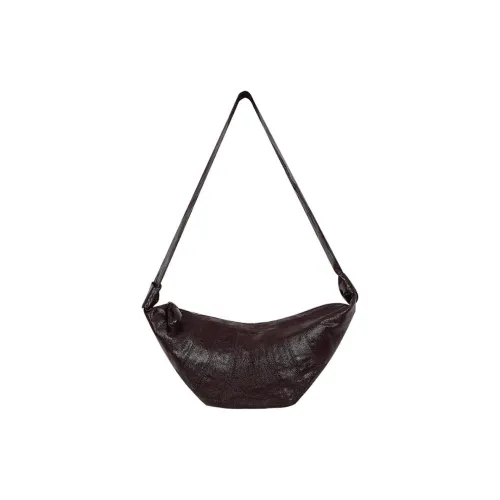 ELF SACK Polyester Croissant Bag, Shoulder Bag, Crossbody Bag Medium Size Women's Shiny Cold Burgundy