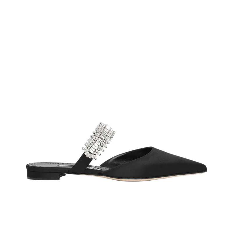 MANOLO BLAHNIK Wrap toe Slippers Women's Black-1