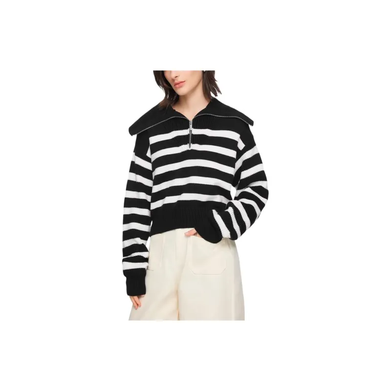 Skechers Yazhuan Series Knitwear Women's Coconut Milk White With Carbon Black Stripes-1