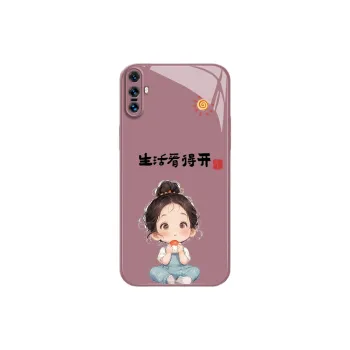 PHILIPS Glass Material Phone Cases Compatibility With Vivo X Collection Lacquered Metal Cartoon Pattern Cute Playful