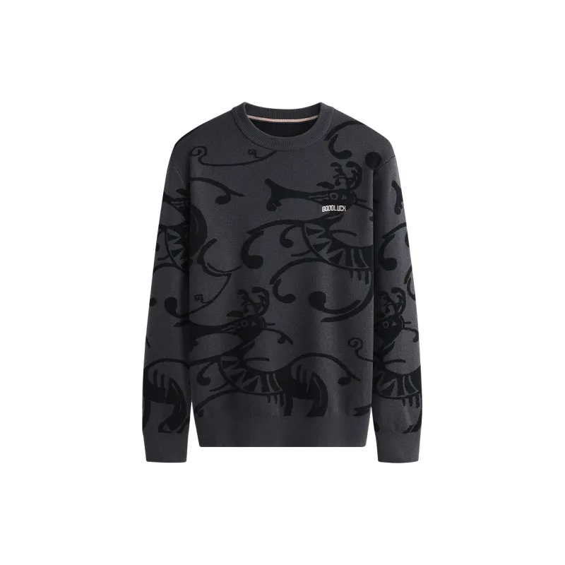Dance With Wolves Sweater Men's Navy Blue-0