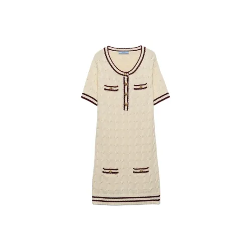 PRADA Short-Sleeved Dresses Women's White