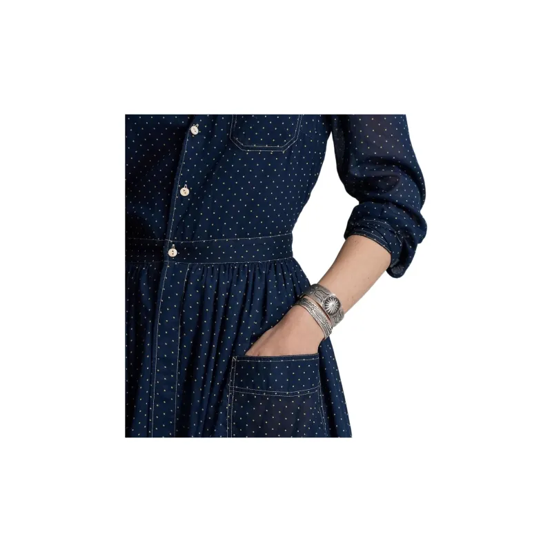 DOUBLE RL Long-Sleeved Dresses Women's Dark Indigo-4