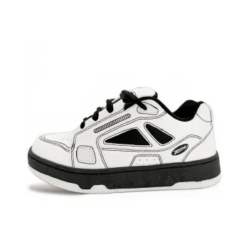 ITGI Anti Slip Wear Resistant Low Top Skateboard Shoes Unisex White Black