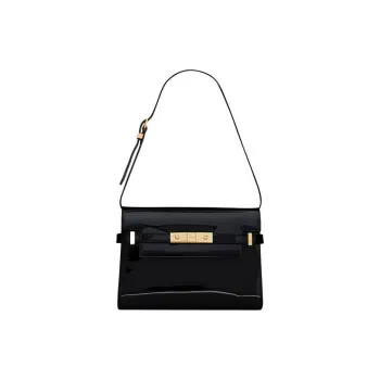SAINT LAURENT MANHATTAN Calfskin Crossbody Bag Shoulder Bag Small Size Women's Black