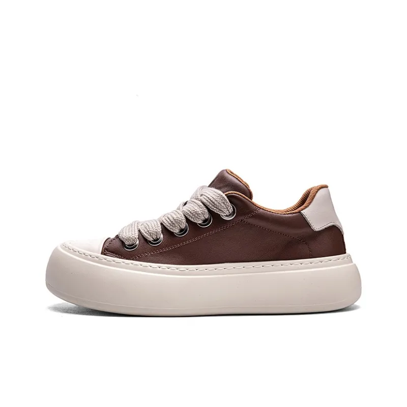 NAUTICA Anti Slip And Wear Resistant Height Increasing Low Top Skateboard Shoes Men's Brown-0