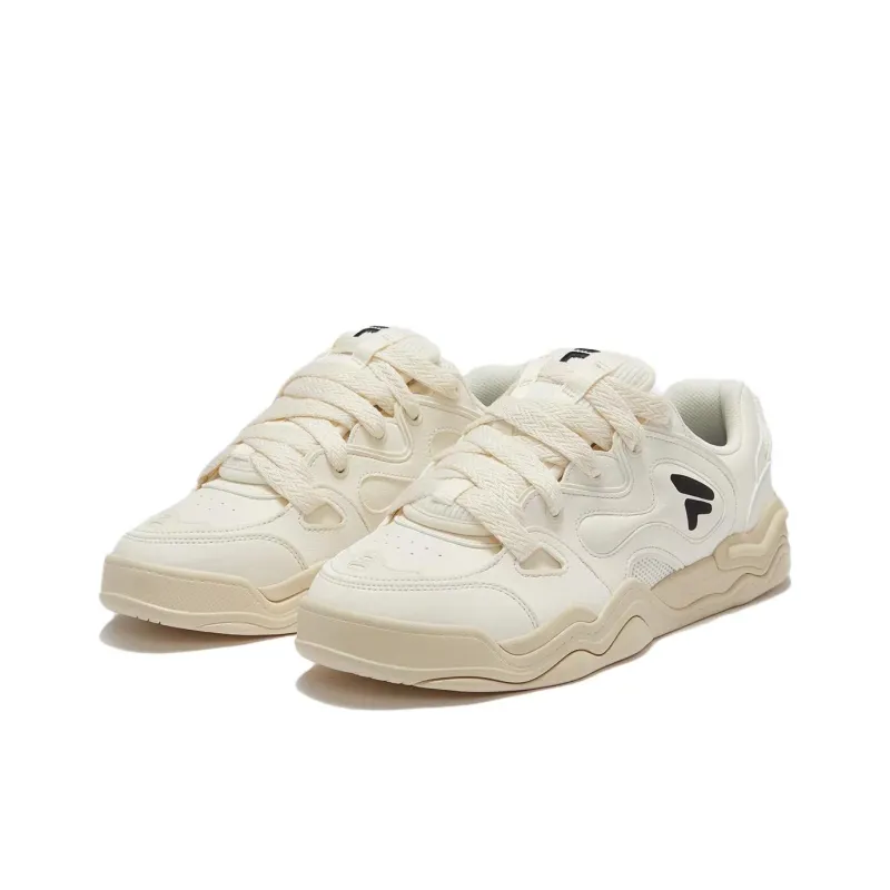 FILA FUSION KICKDX Anti Slip Wear Resistant Low Top Skateboard Shoes Men's Milk White-1