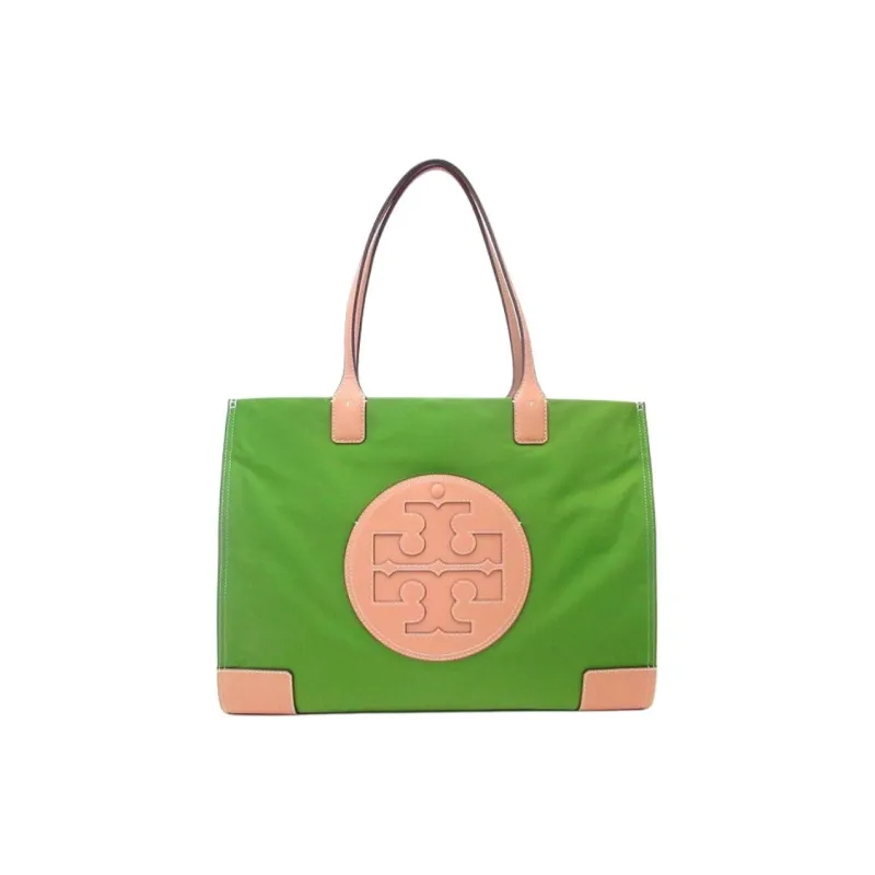 TORY BURCH Ella Fabric Tote Bag Shopping Bag Handbag Medium Size Women's Grass Green-0