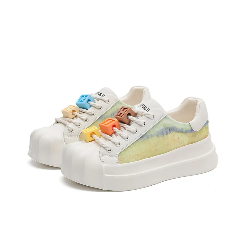 AIFUlIn Evelyn Height Increasing Abrasion Resistant Lightweight Slip Resistant Mid Top Skateboard Shoes Women's-8
