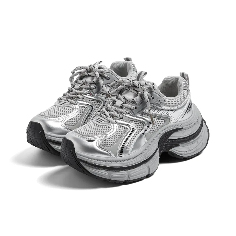 HUANQIU Slip Resistant, Abrasion Resistant, Breathable Low Top Chunky Sneakers Women's-2