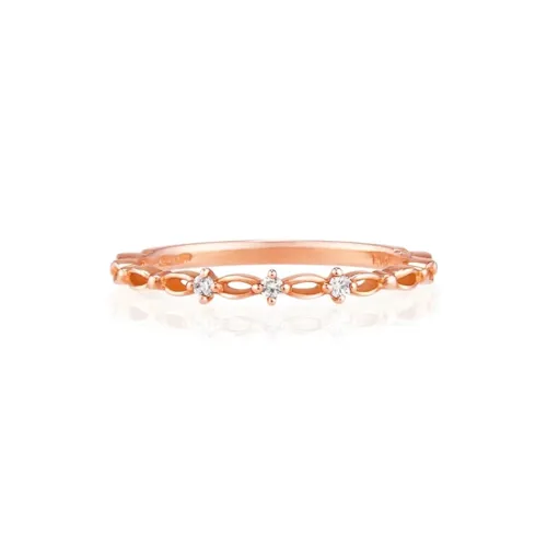 Canal 4℃ 10K Rose Gold Diamond Rings Women's Rose Gold