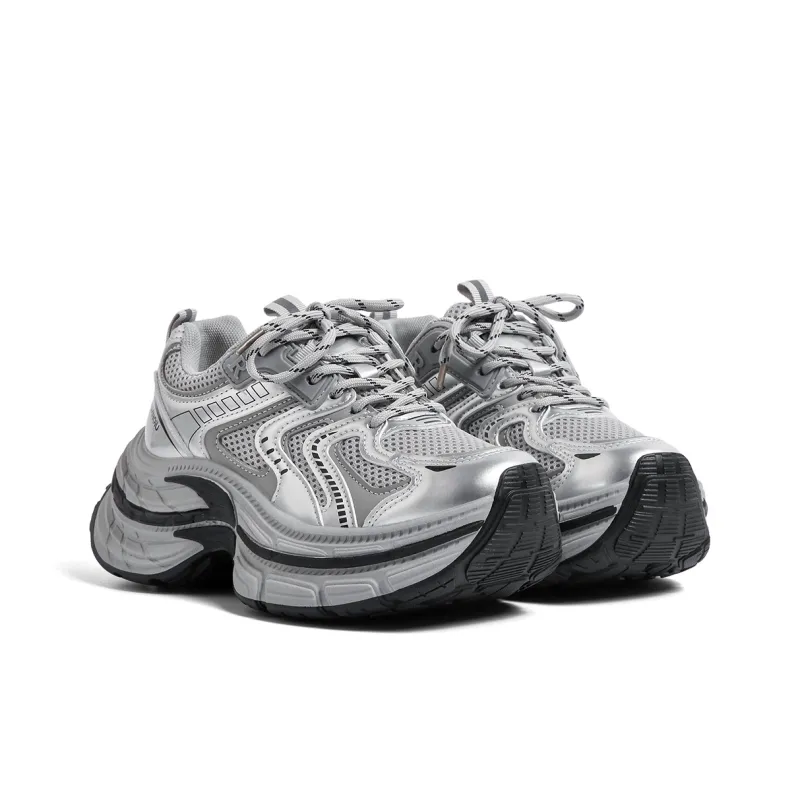 HUANQIU Slip Resistant, Abrasion Resistant, Breathable Low Top Chunky Sneakers Women's-3