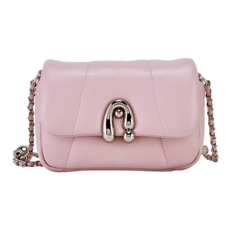 Hush Puppies Sheepskin Shoulder Bag Crossbody Bag Medium Size Women's White/Black/Pink/Blue-13