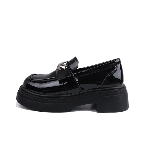 EEueeczs Casual Single Shoes 4.5cm Women's Black
