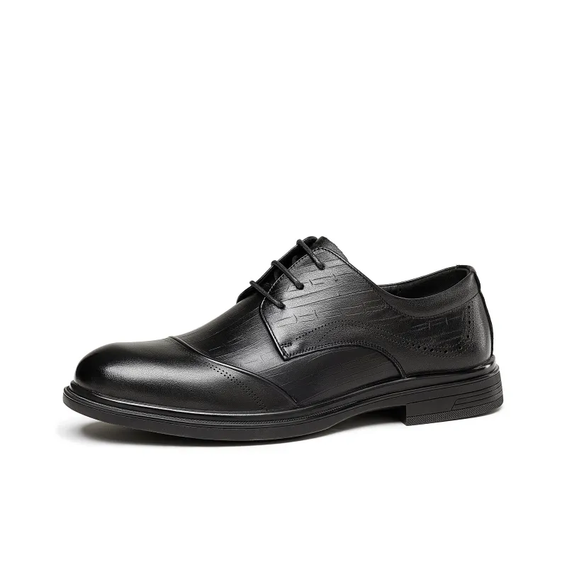 JOSINY Dress Shoes Men Low Top Black-1