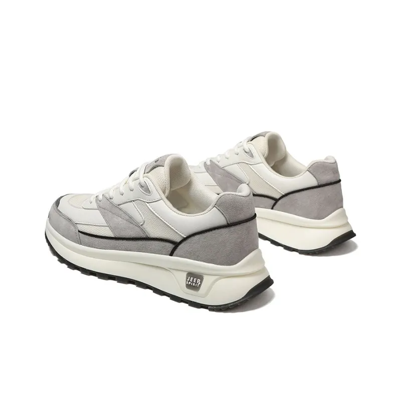 JEEP SPIRIT Cushioned Anti Slip Wear Resistant Lightweight Height Increasing Low Top Casual Shoes Men's Light Sandy-3