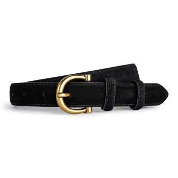 Ace Paul Matte Top Grain Cow Leather Suede Belt Belt Women's Black/Coffee/Khaki/Burgundy 2.8cm