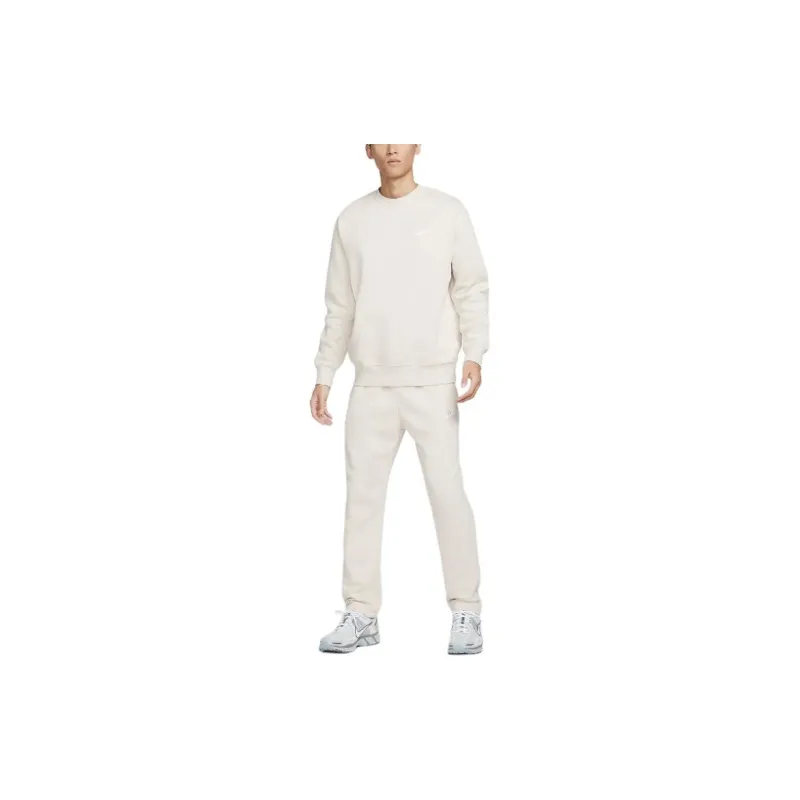 Nike Sportswear Club Fleece Sweatshirt Men's White Light Earth Brown-2