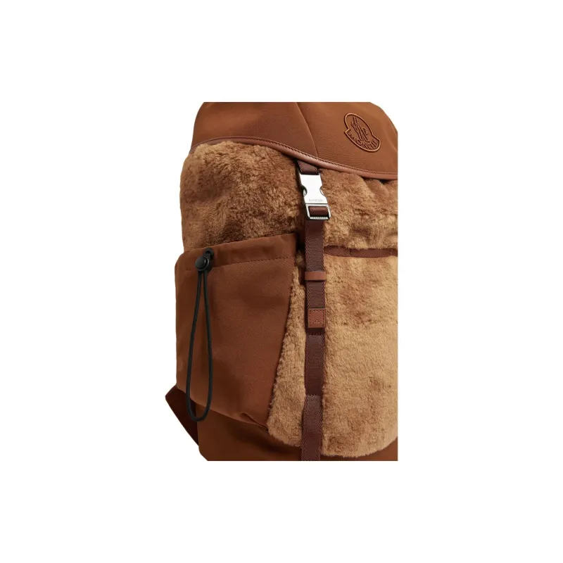 Moncler Leather Backpack Men's Brown-2