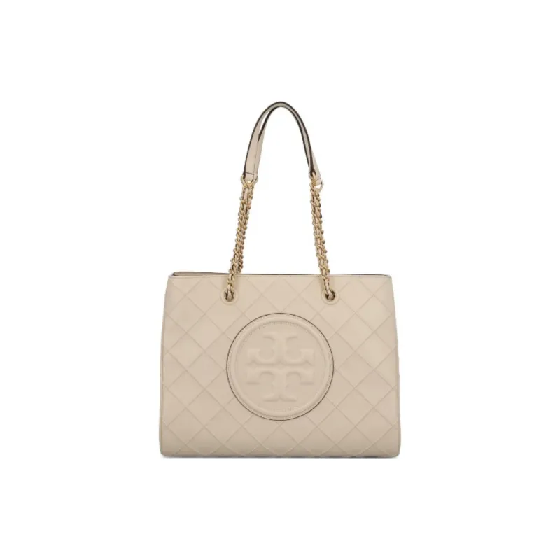 TORY BURCH Fleming Nappa Leather Tote Bag, Shopping Bag, Shoulder Bag, Handbag Women's Cream-0