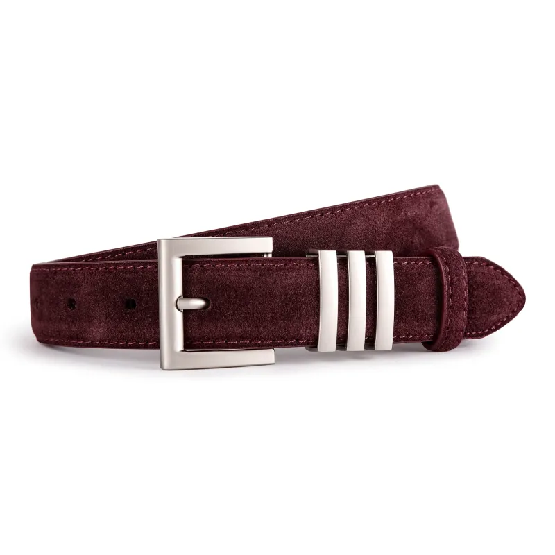Ace Paul Top Grain Cow Leather Matte Velvet Belt Belt Women's Black/Coffee/Burgundy/Khaki 2.8cm-8