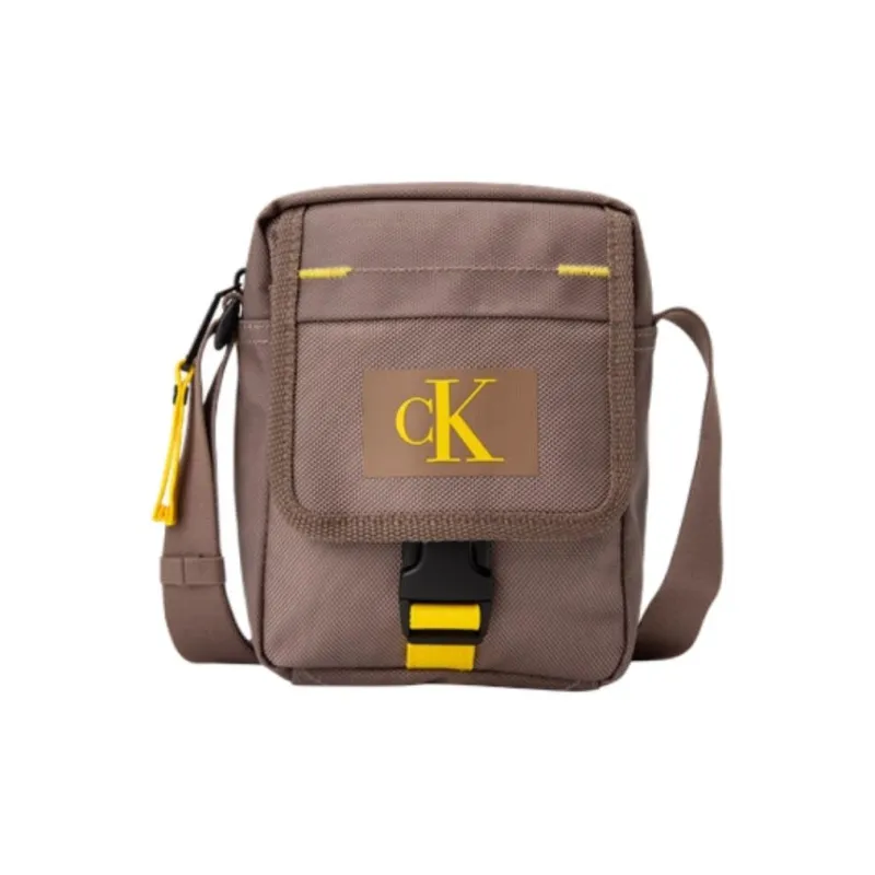 CALVIN KLEIN Fabric Shoulder Bag Crossbody Bag Small Size Men's Coffee Brown-0