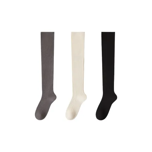 Temooues Knee High Socks Women's Combo Set