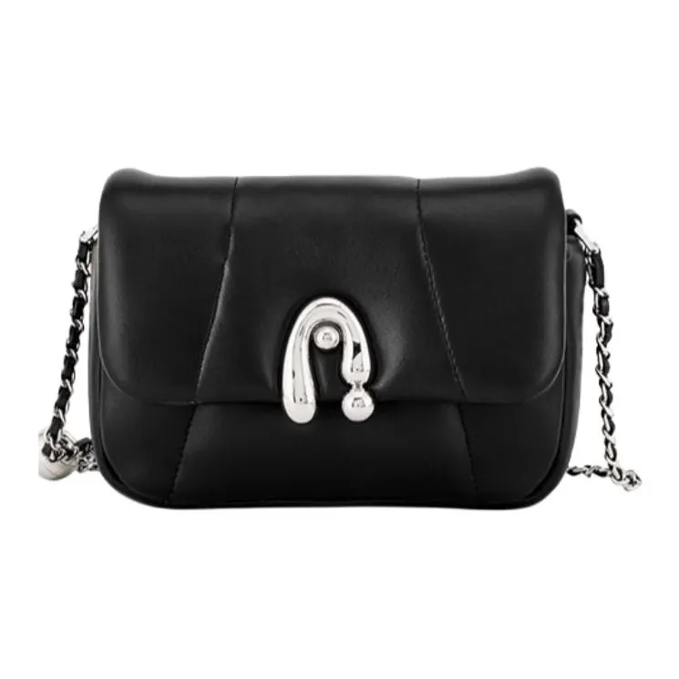 Hush Puppies Sheepskin Shoulder Bag Crossbody Bag Medium Size Women's White/Black/Pink/Blue-0