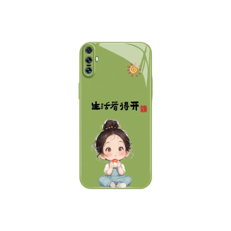 PHILIPS Glass Material Phone Cases Compatibility With Vivo X Collection Lacquered Metal Cartoon Pattern Cute Playful-6