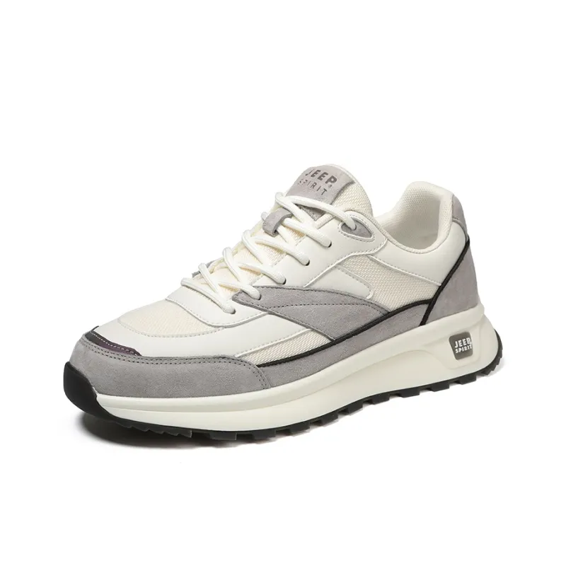 JEEP SPIRIT Cushioned Anti Slip Wear Resistant Lightweight Height Increasing Low Top Casual Shoes Men's Light Sandy-2