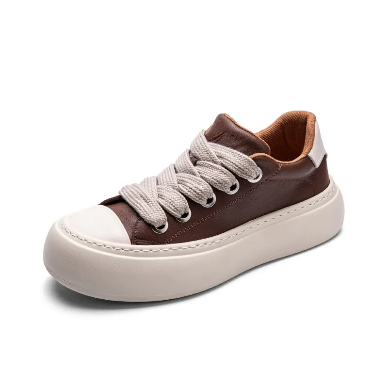 NAUTICA Anti Slip And Wear Resistant Height Increasing Low Top Skateboard Shoes Men's Brown-1