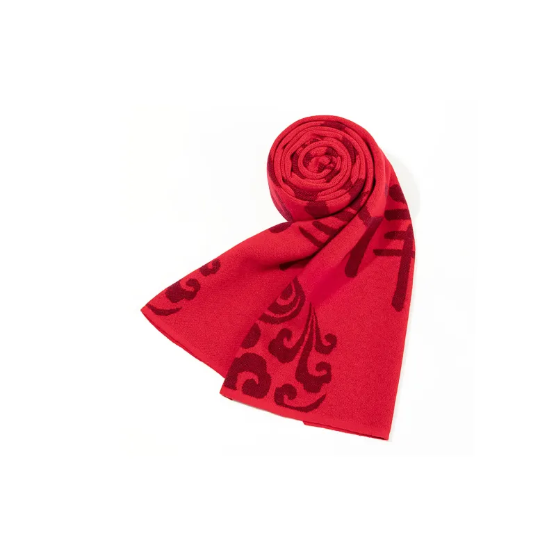 Shanghai Story 100% Sheep Wool Knit Scarves Unisex Double Sided Red 7 Colors Available-5