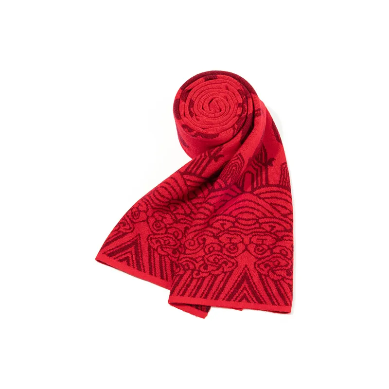 Shanghai Story 100% Sheep Wool Knit Scarves Unisex Double Sided Red 7 Colors Available-2