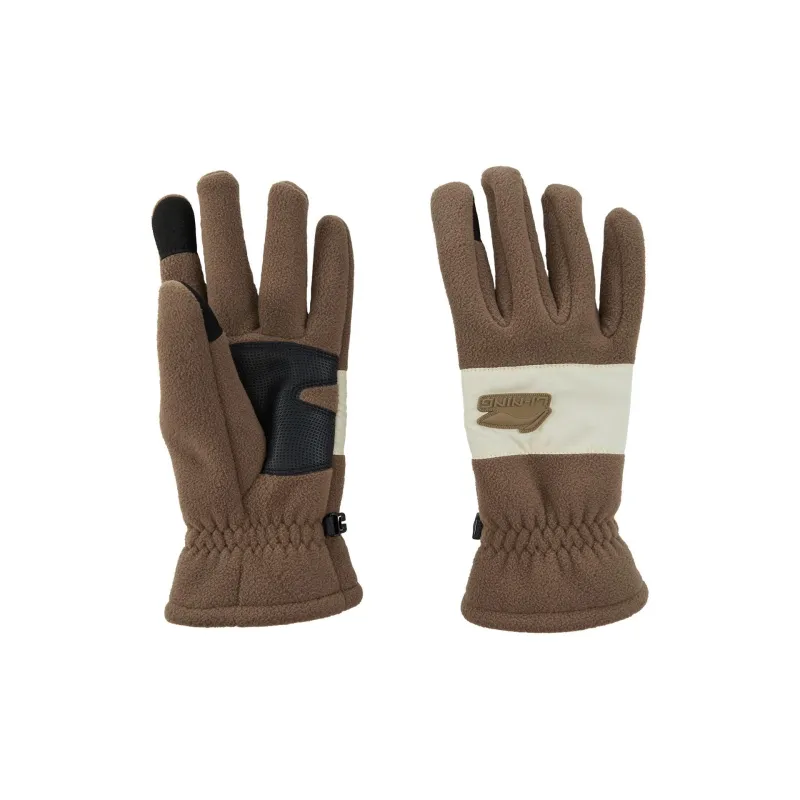 LiNing Polyester Gloves Unisex Cocoa Brown/Milk Khaki-1