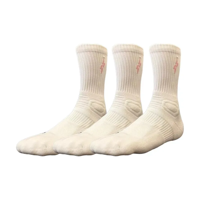 UZPO Basketball Socks Unisex 3 Pack White Black-4