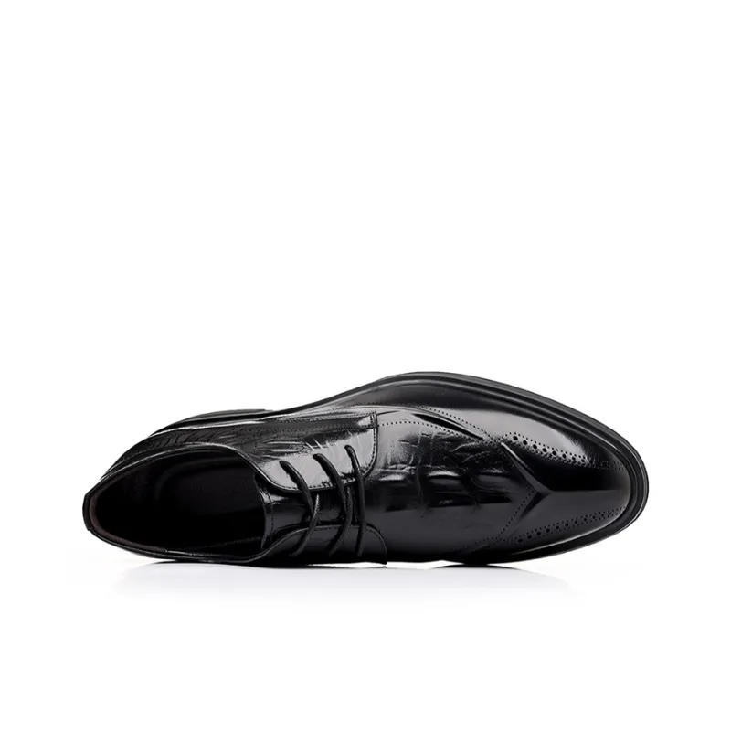 GZZ Dress Shoes Men Low Top Black-2