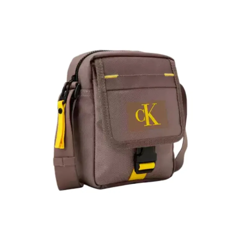 CALVIN KLEIN Fabric Shoulder Bag Crossbody Bag Small Size Men's Coffee Brown-1