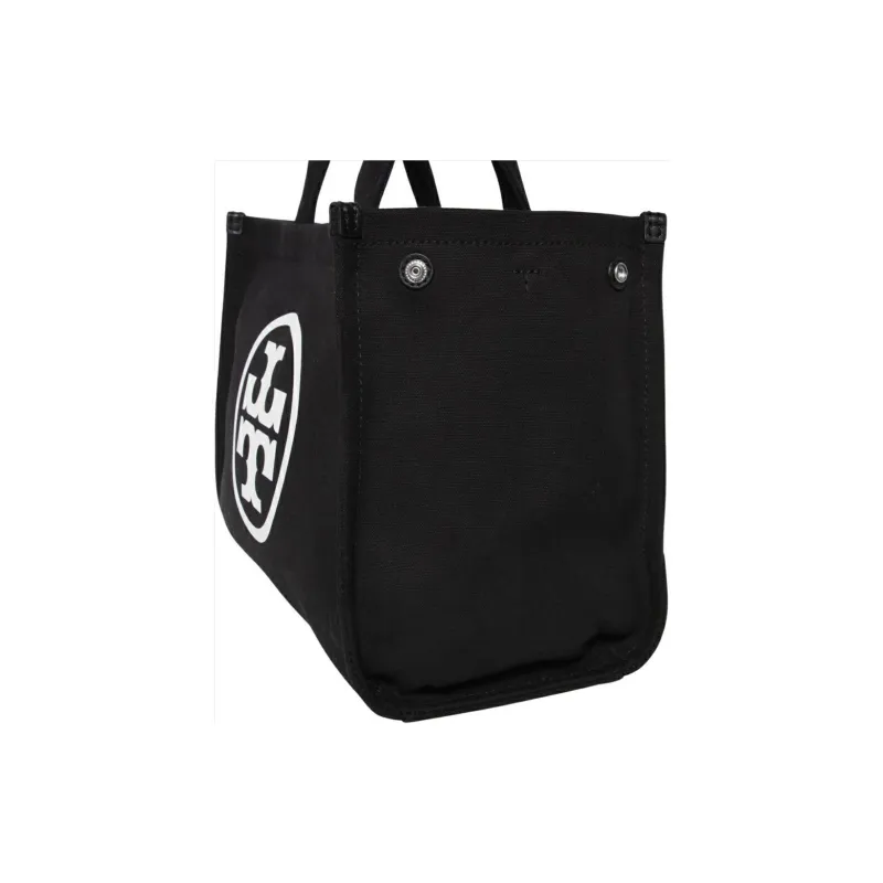 TORY BURCH Ella Canvas Bag, Tote Bag, Shopping Bag, Portable Crossbody Bag, Shoulder Bag Trumpets Women's Black-2