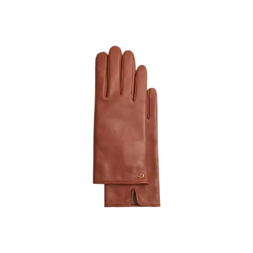COACH Leather Gloves Women's Brown
