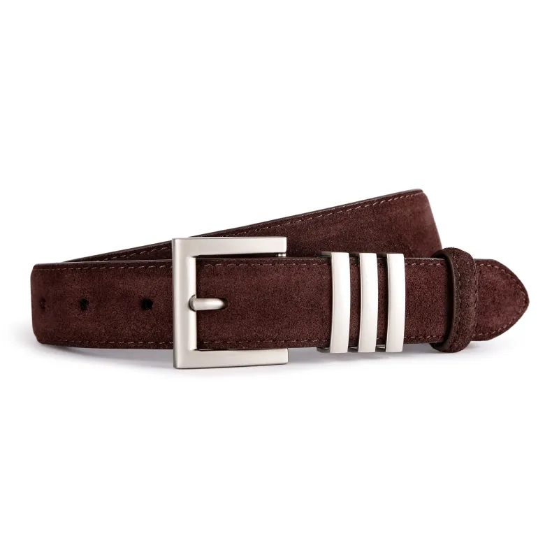 Ace Paul Top Grain Cow Leather Matte Velvet Belt Belt Women's Black/Coffee/Burgundy/Khaki 2.8cm-4